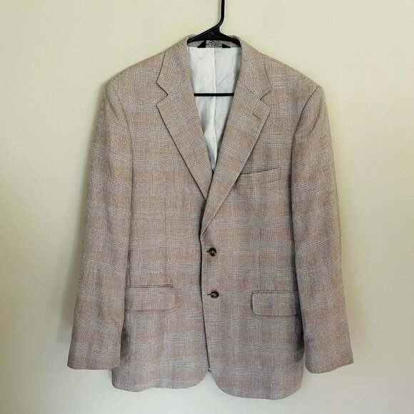 Jos. A. Bank Plaid Wool Linen Blend Blazer SZ 40 R - Picture 1 of 7